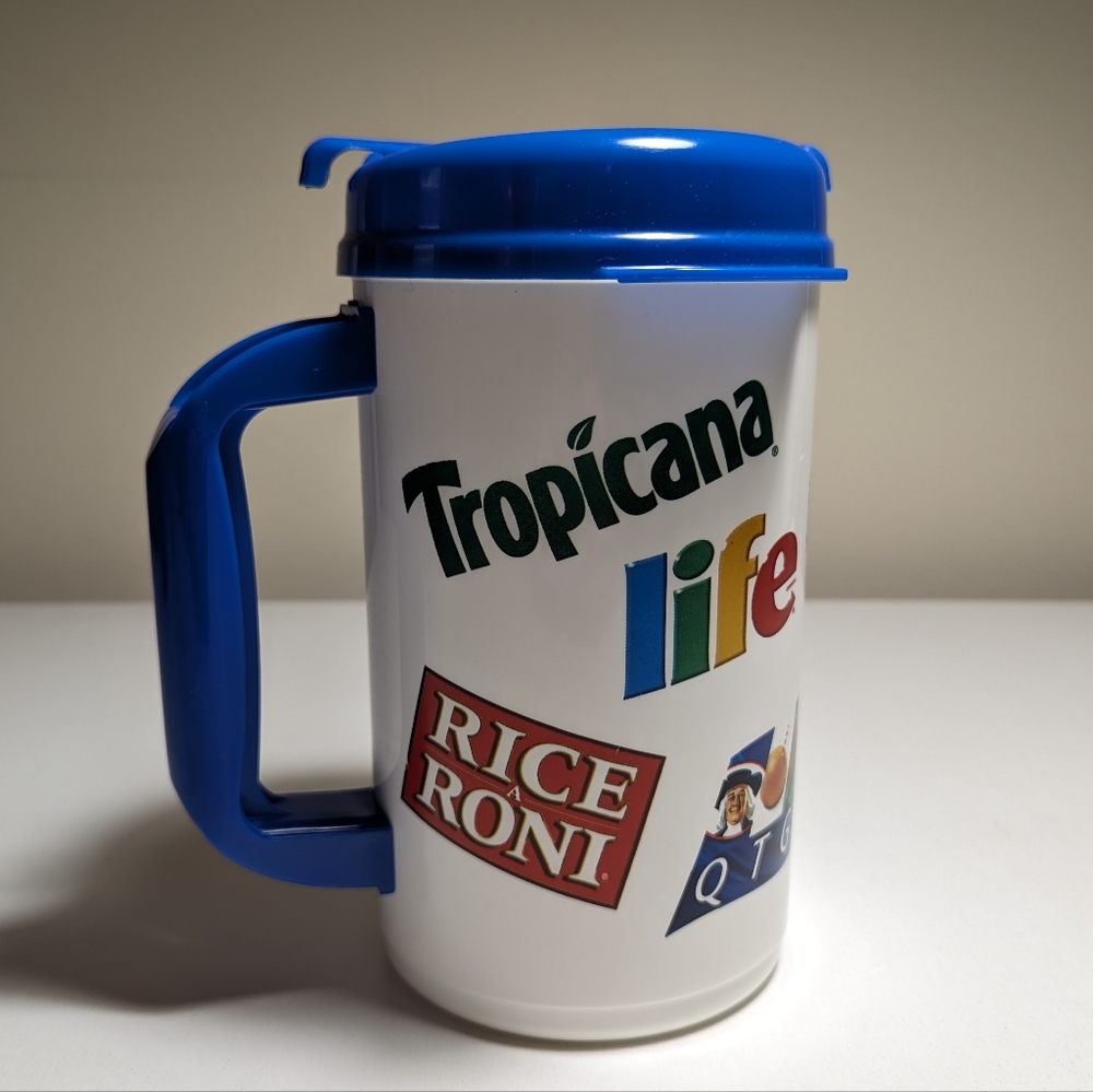Whirley's Drink Works! Early 2000s Vintage Quaker Tropicana Travel Mug